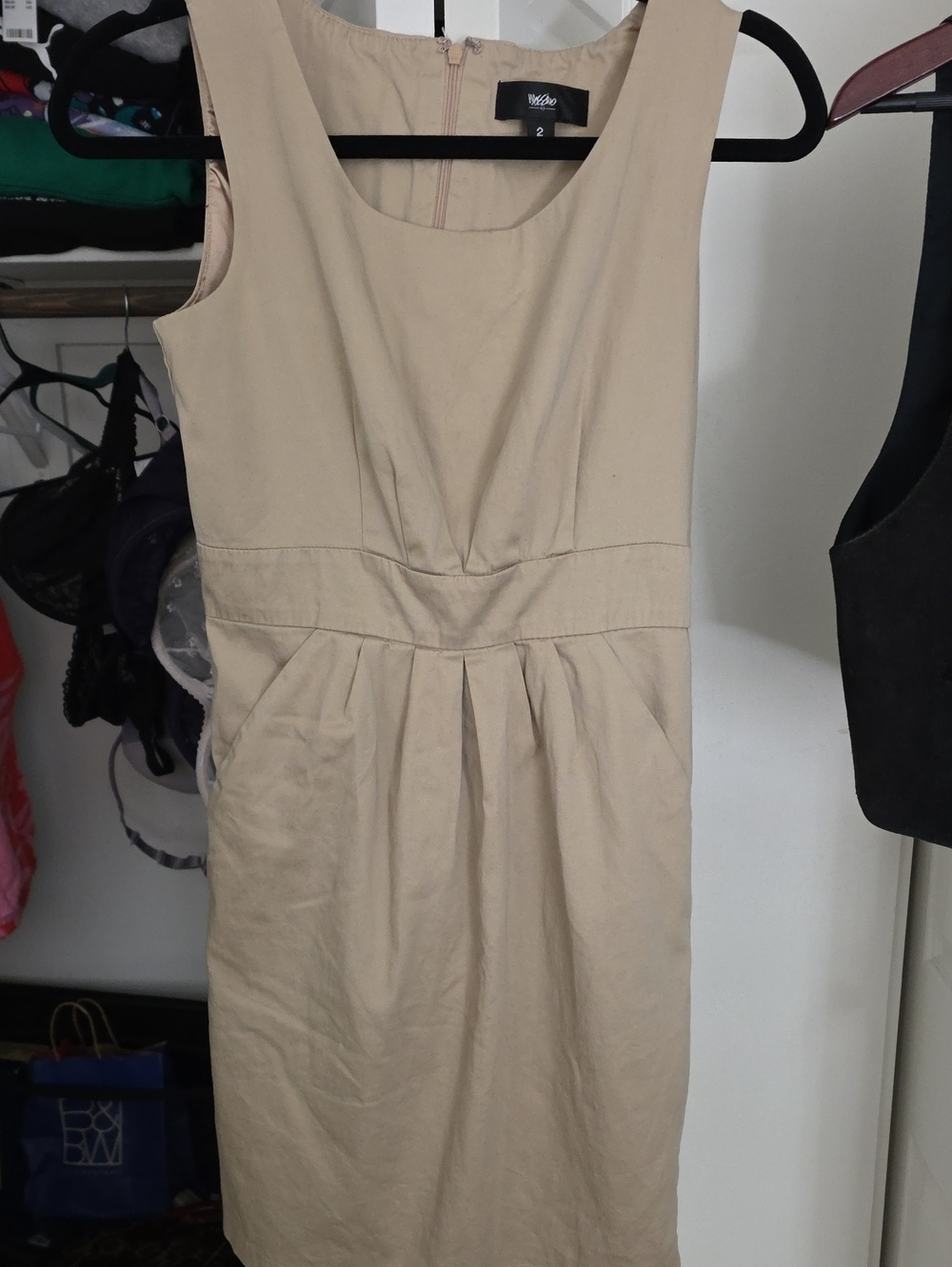 Mossimo Supply Co. Sleeveless Sheath Dress in Beige
